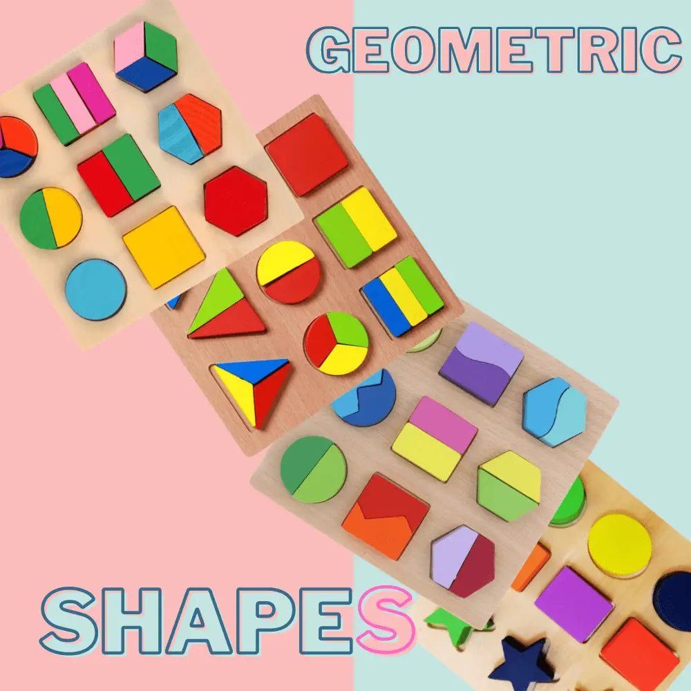 3D Board With Fixable & Sortable Shapes Puzzle - Wooden Shapes Board Big - MyLittleTales