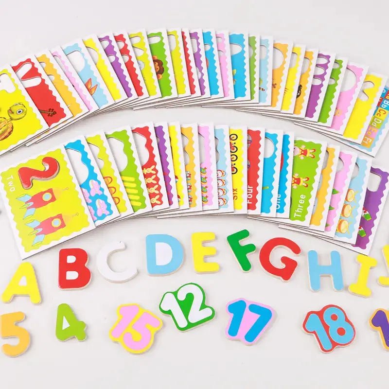 Digital Alphabet card game – Numeric wooden pieces - MyLittleTales