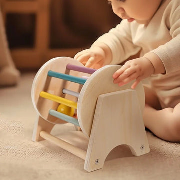 Early childhood education table roll drum baby logical thinking hand - eye coordination training wooden toy - MyLittleTales