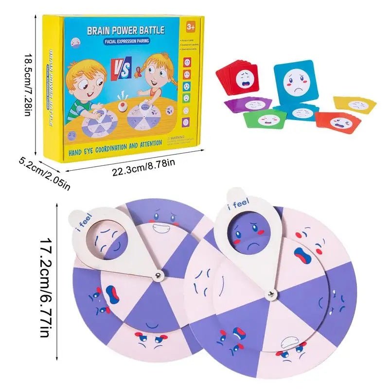 Family Fun Puzzle Game Wooden Expression Spinners Hand - Eye Coordination Challenge Interactive wooden toy - MyLittleTales