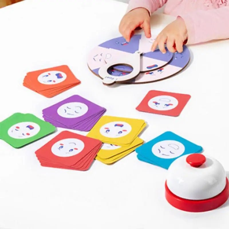 Family Fun Puzzle Game Wooden Expression Spinners Hand - Eye Coordination Challenge Interactive wooden toy - MyLittleTales