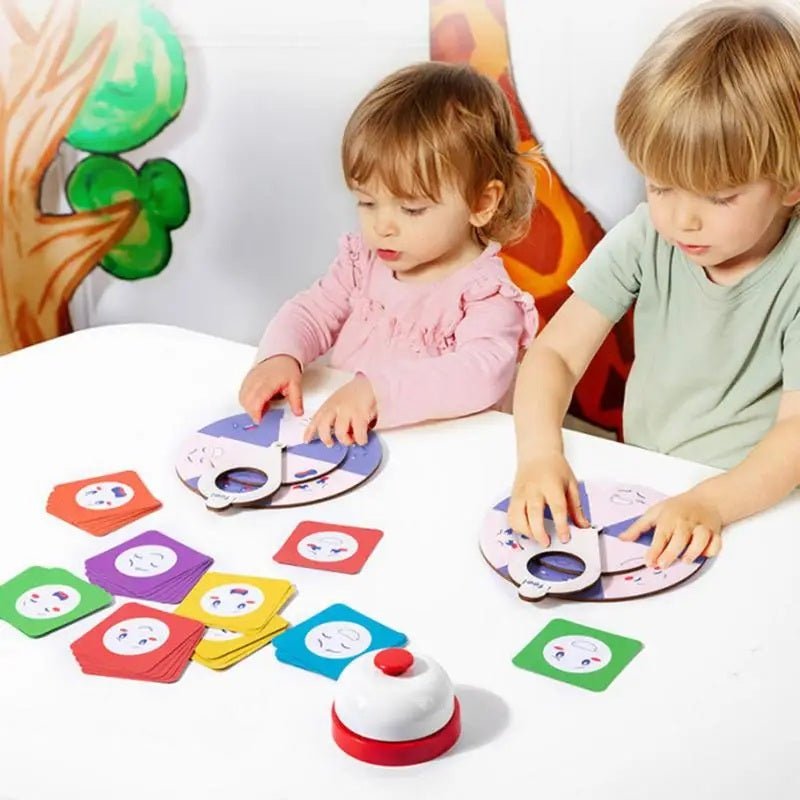 Family Fun Puzzle Game Wooden Expression Spinners Hand - Eye Coordination Challenge Interactive wooden toy - MyLittleTales