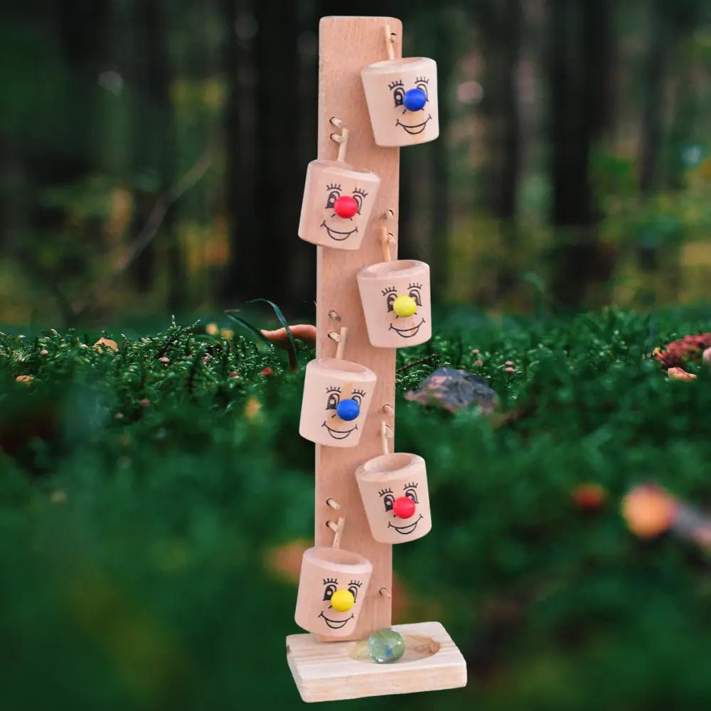 Goli Game | Wooden Marble Slider Toy, Smiley Face Wooden Slider Marble Tree Game - MyLittleTales