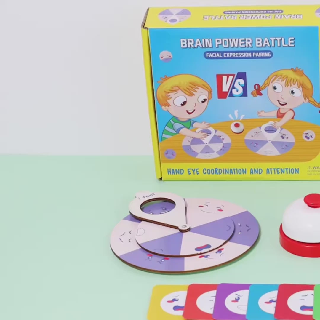 Family Fun Puzzle Game Wooden Expression Spinners Hand-Eye Coordination Challenge Interactive Toy Board Table Game Gift For Kids