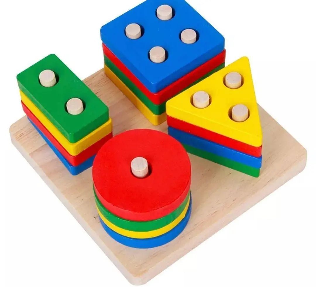 Shapes Tower Stacker with Stick – 5 Type shapes 4 Layer - MyLittleTales
