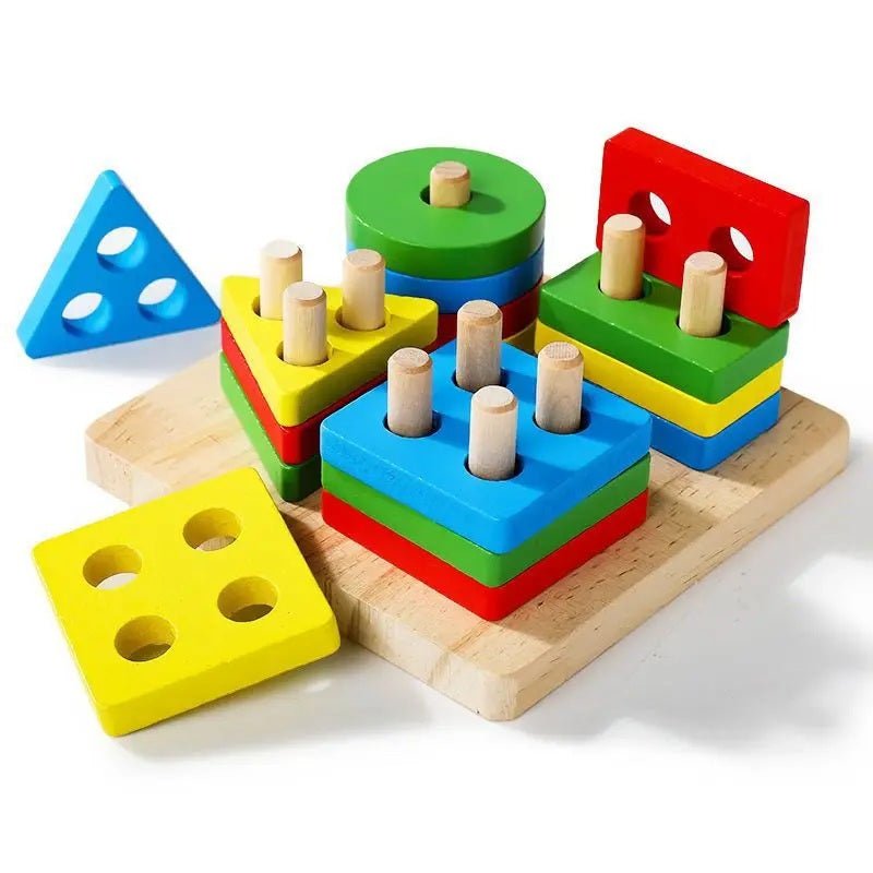Shapes Tower Stacker with Stick – 5 Type shapes 4 Layer - MyLittleTales