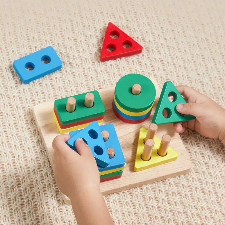 Shapes Tower Stacker with Stick – 5 Type shapes 4 Layer - MyLittleTales