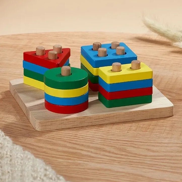 Shapes Tower Stacker with Stick – 5 Type shapes 4 Layer - MyLittleTales