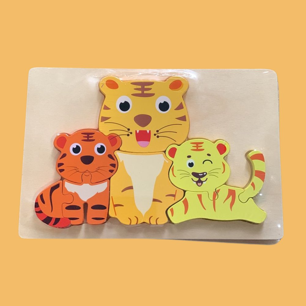 Wooden Animal Family Puzzle Board - MyLittleTales