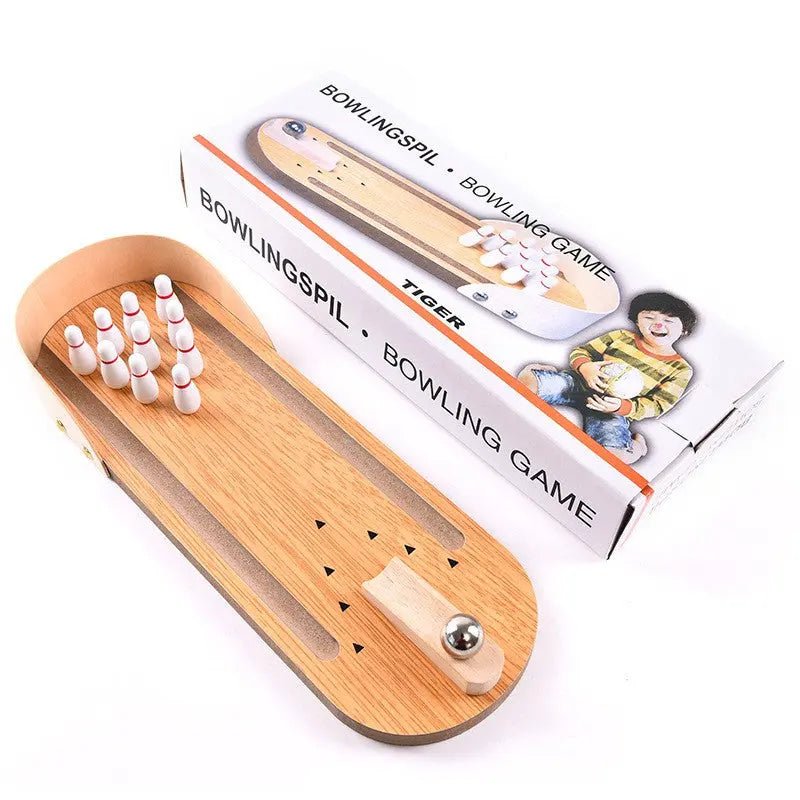 Wooden Bowling Game | Table Top Mini Bowling Game Set - MyLittleTales