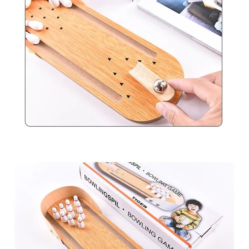 Wooden Bowling Game | Table Top Mini Bowling Game Set - MyLittleTales