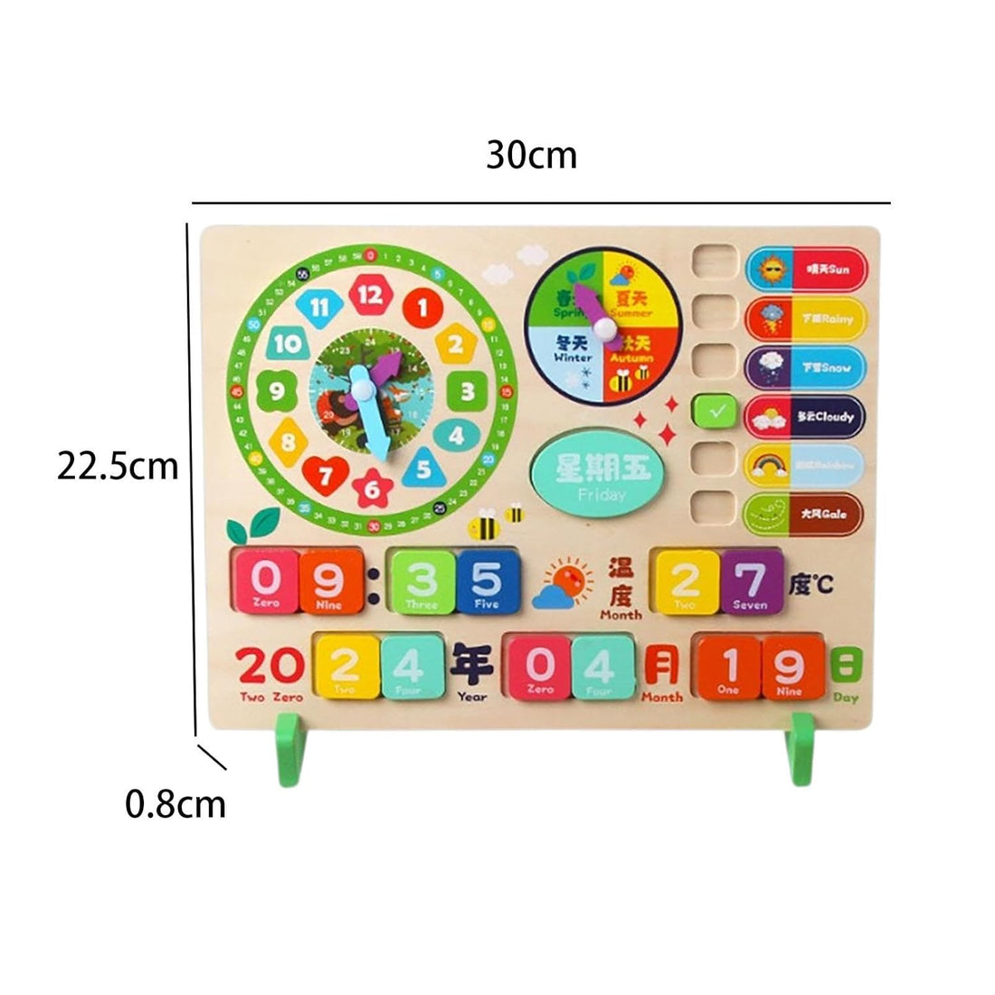 Wooden Calendar Clock Toy | Preschool Learning & Developmental Toy for Kids & Babies - MyLittleTales