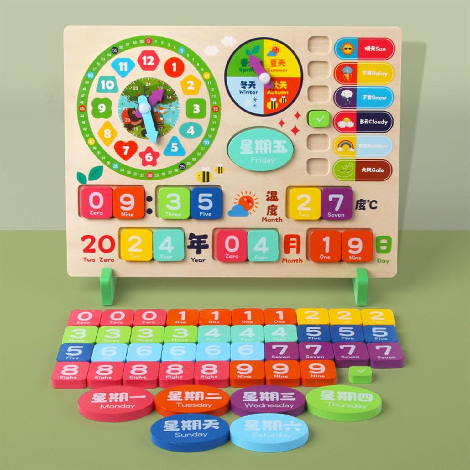 Wooden Calendar Clock Toy | Preschool Learning & Developmental Toy for Kids & Babies - MyLittleTales