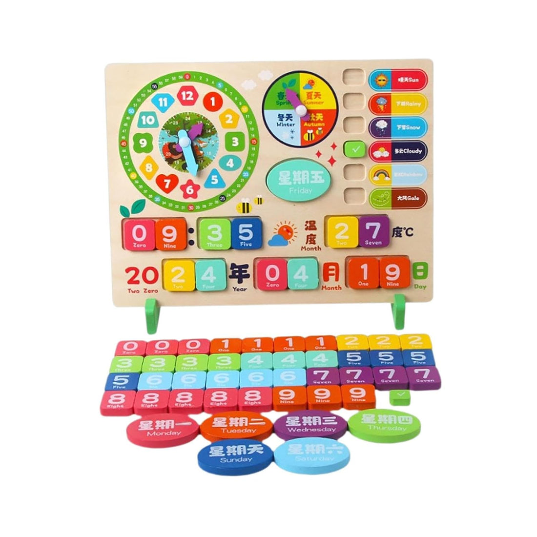 Wooden Calendar Clock Toy | Preschool Learning & Developmental Toy for Kids & Babies - MyLittleTales