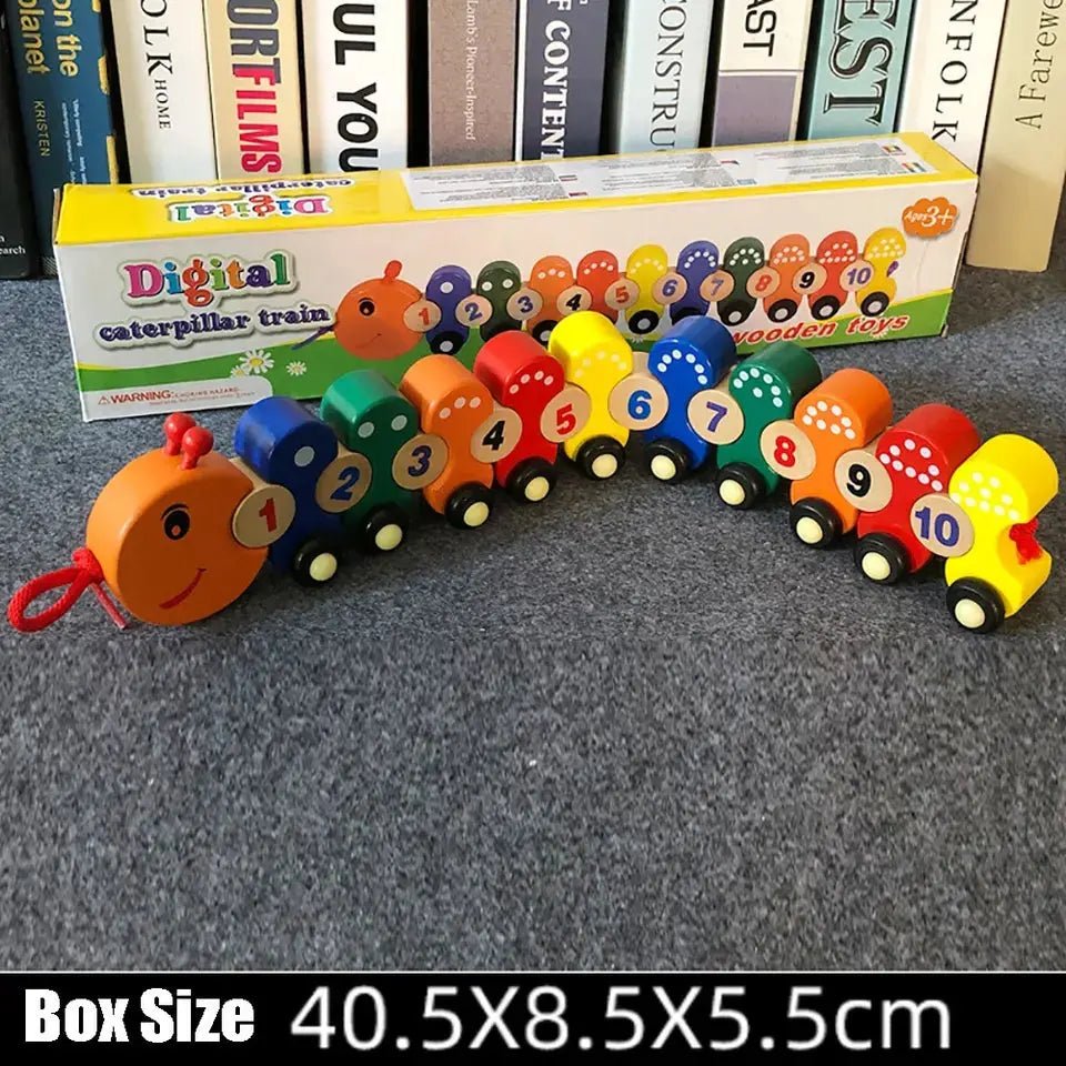 Wooden Caterpillar Train Toy – Lacing Toy - MyLittleTales