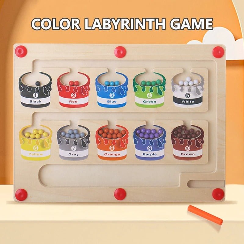 Wooden Color Classification Maze, Color Sorting Board - MyLittleTales
