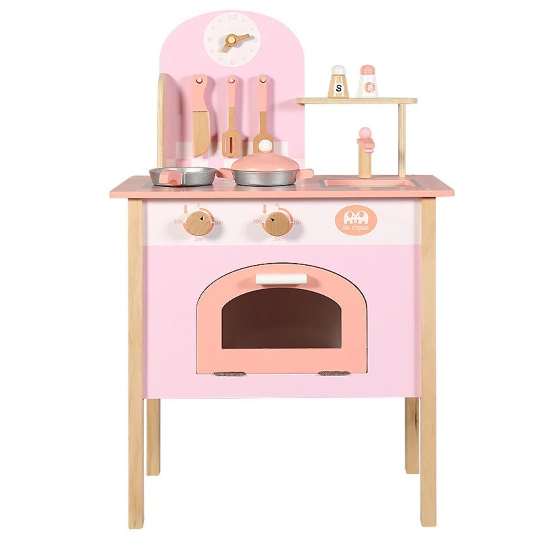 Wooden Color Kitchen Kids Play Kitchen Pretend Play Set for Toddlers, Kitchen with Cookware Accessories - MyLittleTales