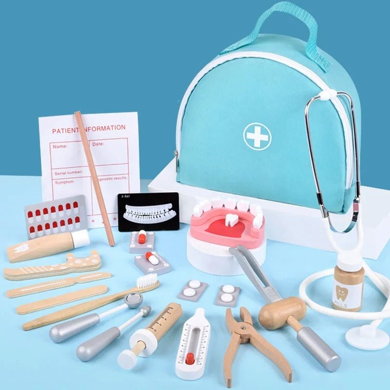 Wooden Doctor Toy Set with Bag Dentist Check MyLittleTales