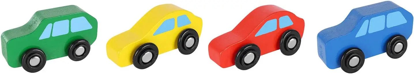 Wooden Double Decker Vehicle | Wooden Transporter Toy Carrier 1 Truck and 4 Cars - MyLittleTales