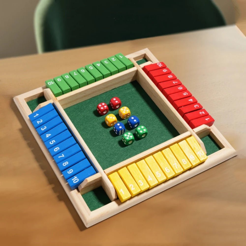 Wooden Four Player Board Game Deluxe Four Sided Table Game Set For Family Party Entertainment - MyLittleTales
