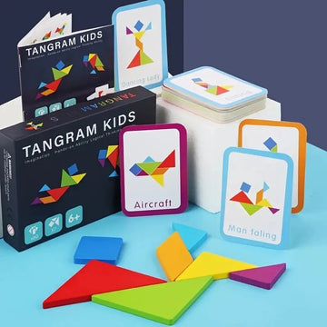 Wooden Geometric Shape Tangram Jigsaw Puzzles Board Games, Montessori Educational Toys for Kids - MyLittleTales