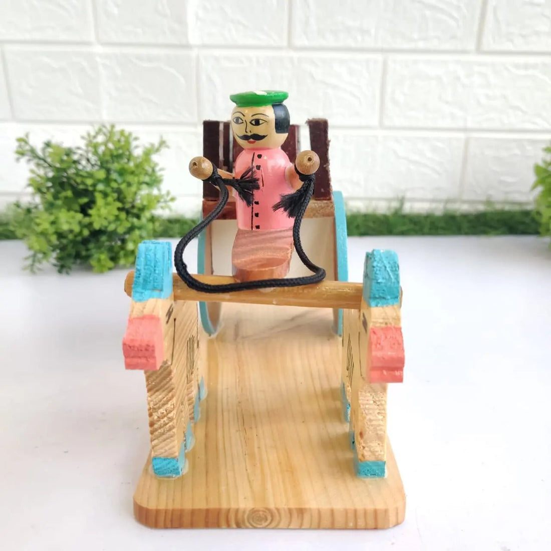 Wooden Man Riding Bullock cart - MyLittleTales