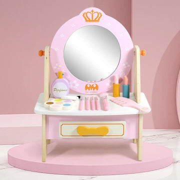 Wooden Montessori Dress up Table - Simulation Makeup Table for Girls Gifts - MyLittleTales