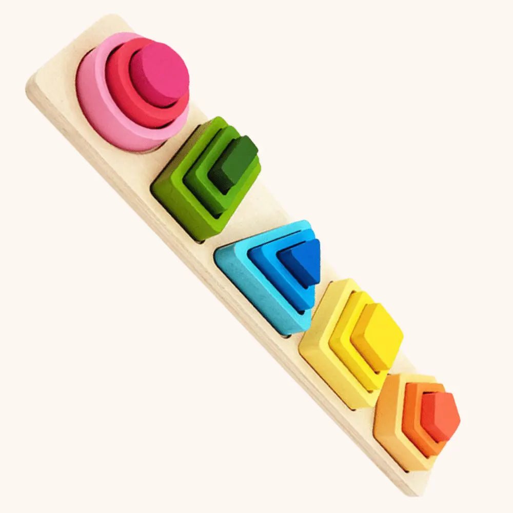 Wooden Sorting And Stacking Toys, Shapes stacker, Color Recognition Shape Sorting, Educational Learning Toys - MyLittleTales