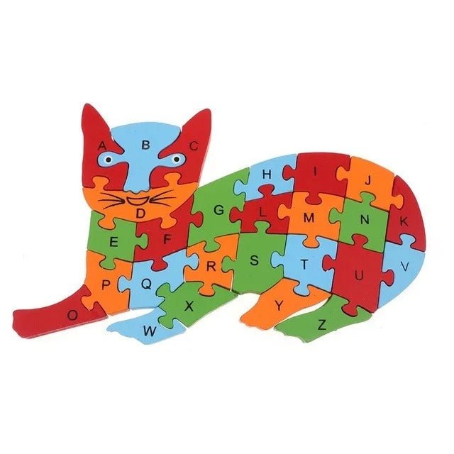 2 in 1 Animal Puzzle | Wooden Jigsaw Puzzle for Kids | Learn Alphabets and Puzzles | 1 PC - MyLittleTales