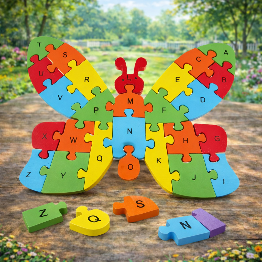 2 in 1 Animal Puzzle | Wooden Jigsaw Puzzle for Kids | Learn Alphabets and Puzzles | 1 PC - MyLittleTales