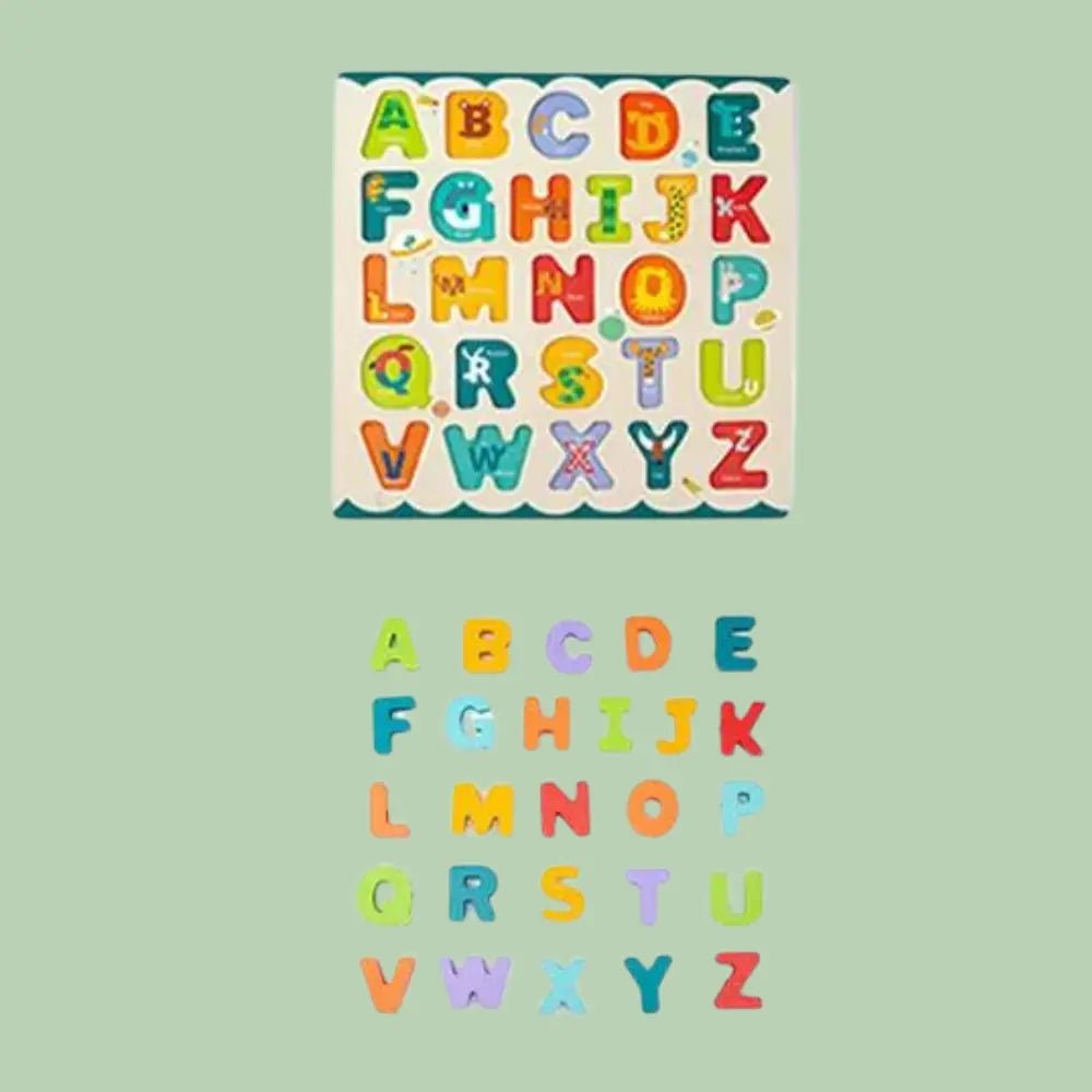 3 in 1 Capital Alphabets A to Z 3D Small abcs and Number Lacing Board and Slate white board Marker - MyLittleTales