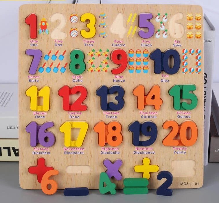 3D Alphabet Board with picture print, Capital, Small and Number board - MyLittleTales