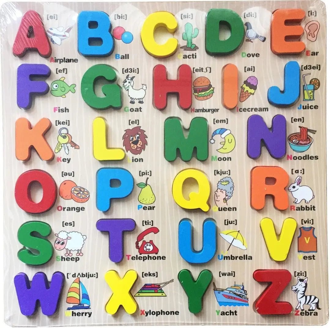 3D Alphabet Board with picture print, Capital, Small and Number board - MyLittleTales