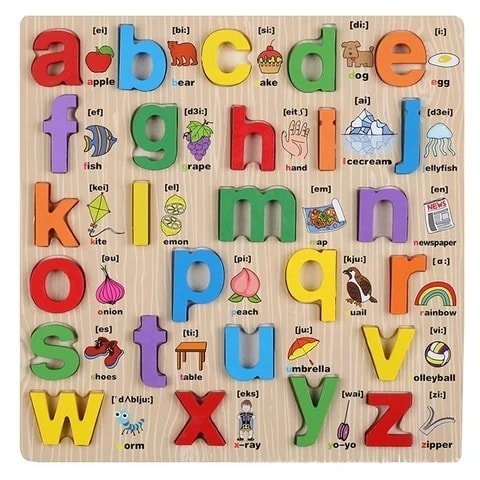 3D Alphabet Board with picture print, Capital, Small and Number board - MyLittleTales