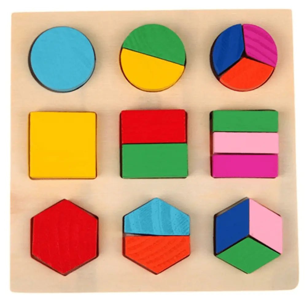 3D Board With Fixable & Sortable Shapes Puzzle - Wooden Shapes Board Big - MyLittleTales