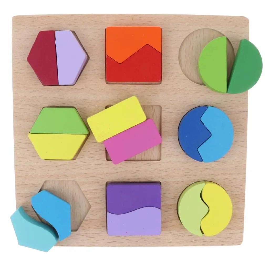 3D Board With Fixable & Sortable Shapes Puzzle - Wooden Shapes Board Big - MyLittleTales