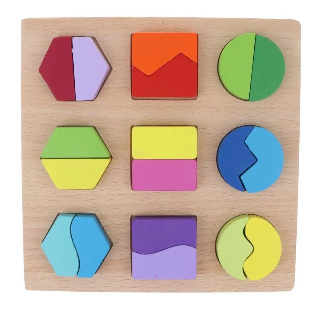 3D Board With Fixable & Sortable Shapes Puzzle - Wooden Shapes Board Big - MyLittleTales