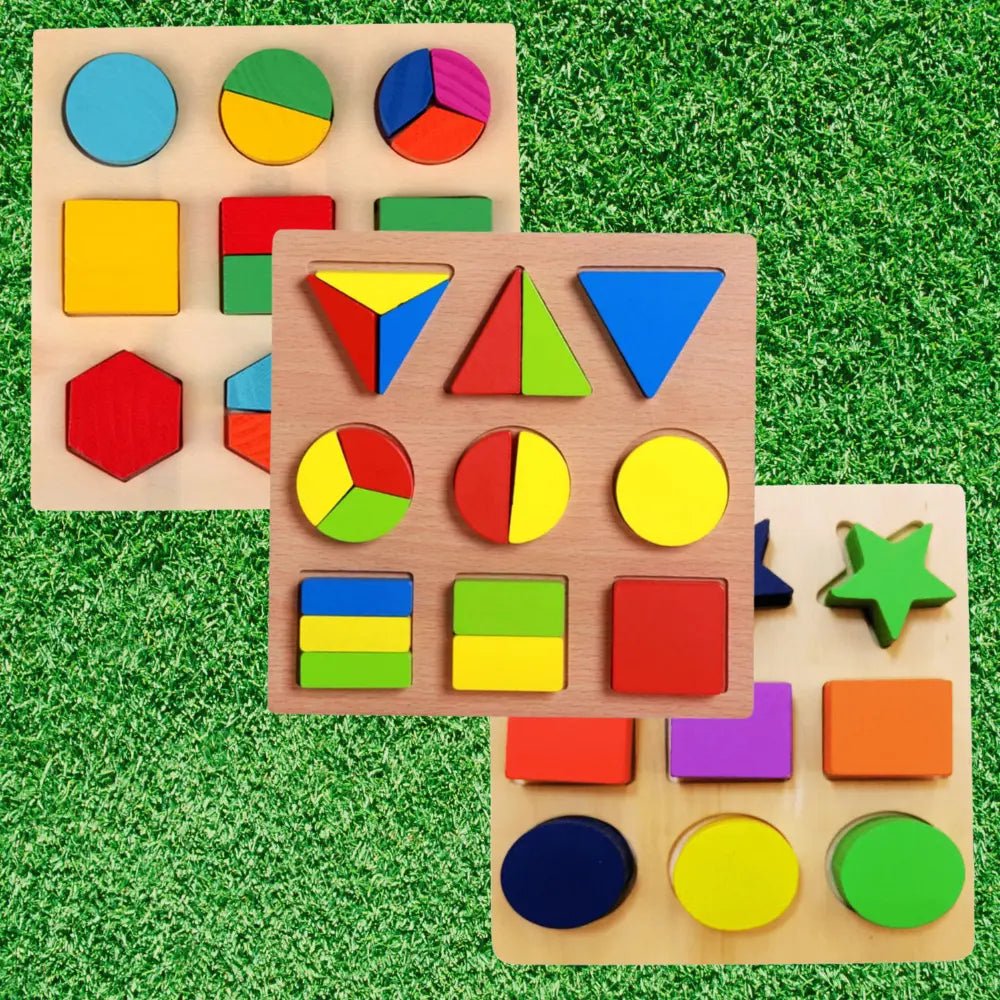 3D Board With Fixable & Sortable Shapes Puzzle - Wooden Shapes Board Big - MyLittleTales