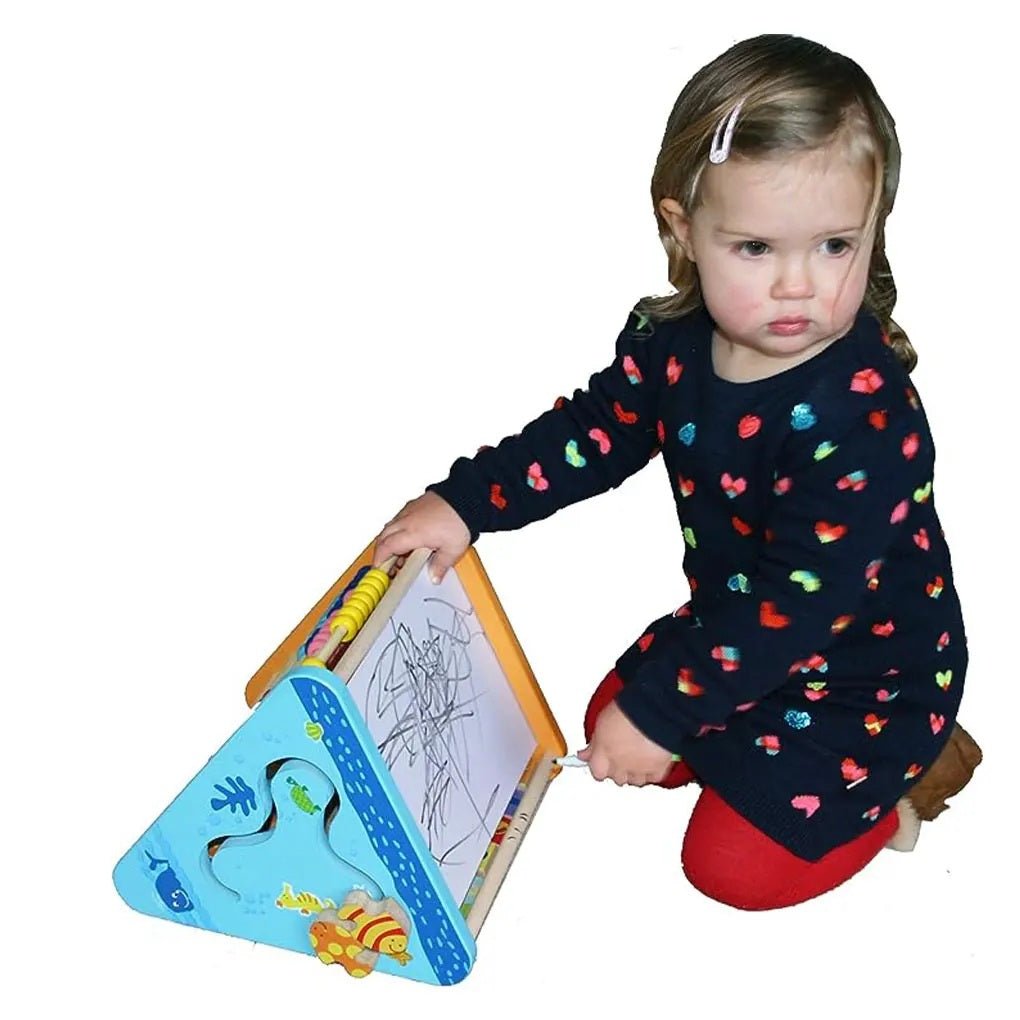 5 - in - 1 Wooden Activity Triangle – Educational Toy for Kids with Abacus Perfect Gift - MyLittleTales