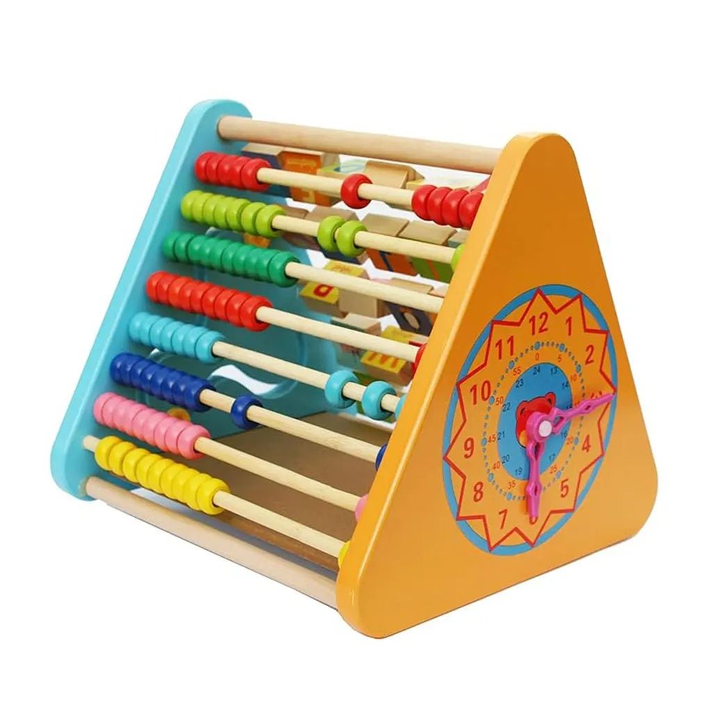 5 - in - 1 Wooden Activity Triangle – Educational Toy for Kids with Abacus Perfect Gift - MyLittleTales