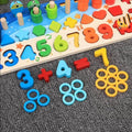 6 in 1 3D Wooden Montessori Children Educational Board Games Fishing Digital Shape Building Blocks - MyLittleTales