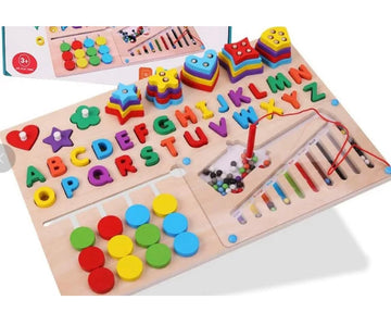 Educational wooden 6-in-1 toys for kids' learning and development