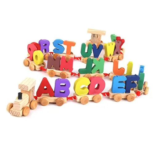 Wooden Pair ABCD Train - A to Z Train Alphabet Train Toy - MyLittleTales