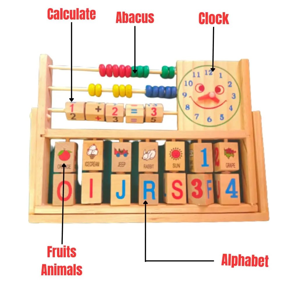 Abc Clock Toy Abacus Clock Frame | Alphabet and Math Calculate Educational Toy with ...