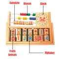 Abacus Clock Frame | Alphabet and Math Calculate Educational Toy with Clock - MyLittleTales