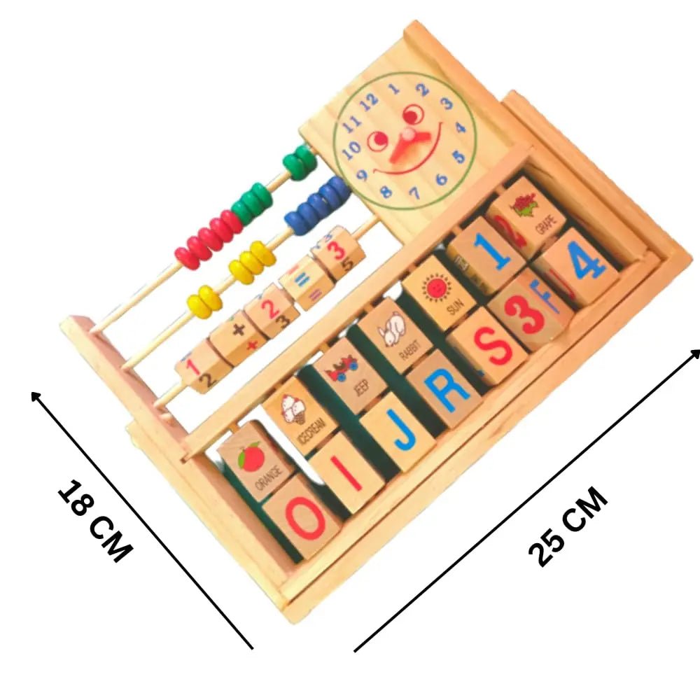 Abacus Clock Frame | Alphabet and Math Calculate Educational Toy with Clock - MyLittleTales