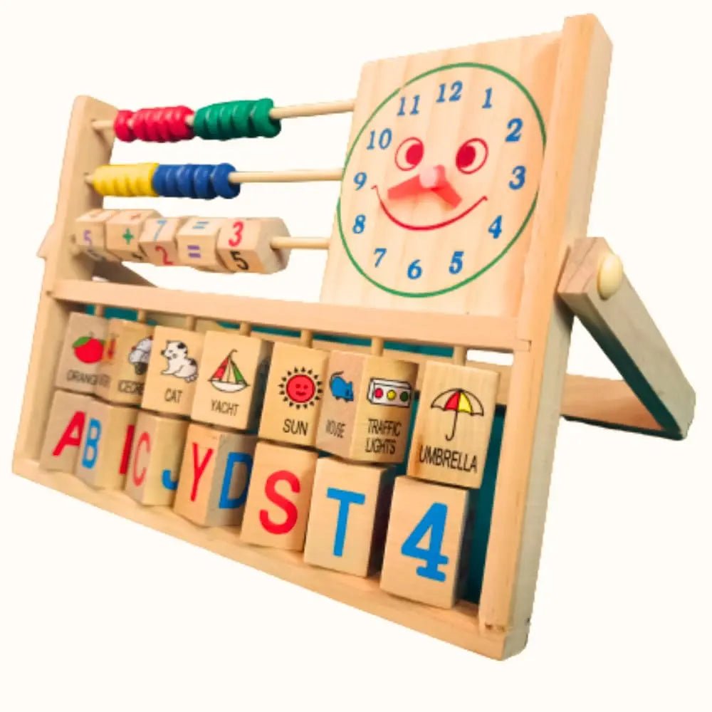 Abc Clock Toy Abacus Clock Frame | Alphabet and Math Calculate Educational Toy with ...