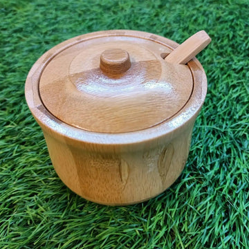 Bamboo Wooden Salt Jar Container - MyLittleTales