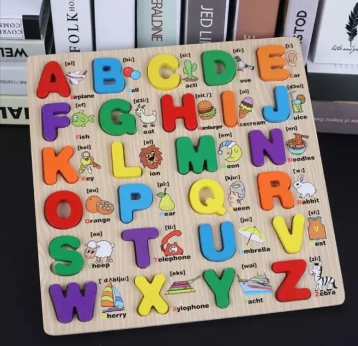 Capital ABCD – 3D Alphabet Board with picture print - MyLittleTales