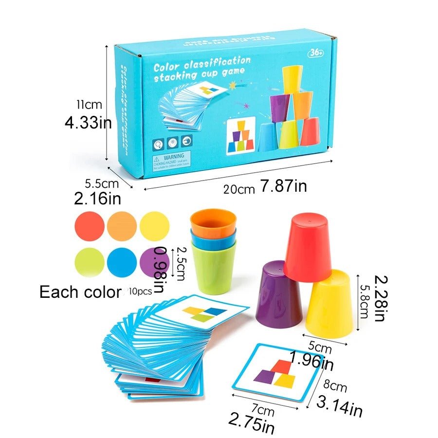 Children's puzzle color classification stacking cup logic focus training interactive game puzzle stacking cup - MyLittleTales
